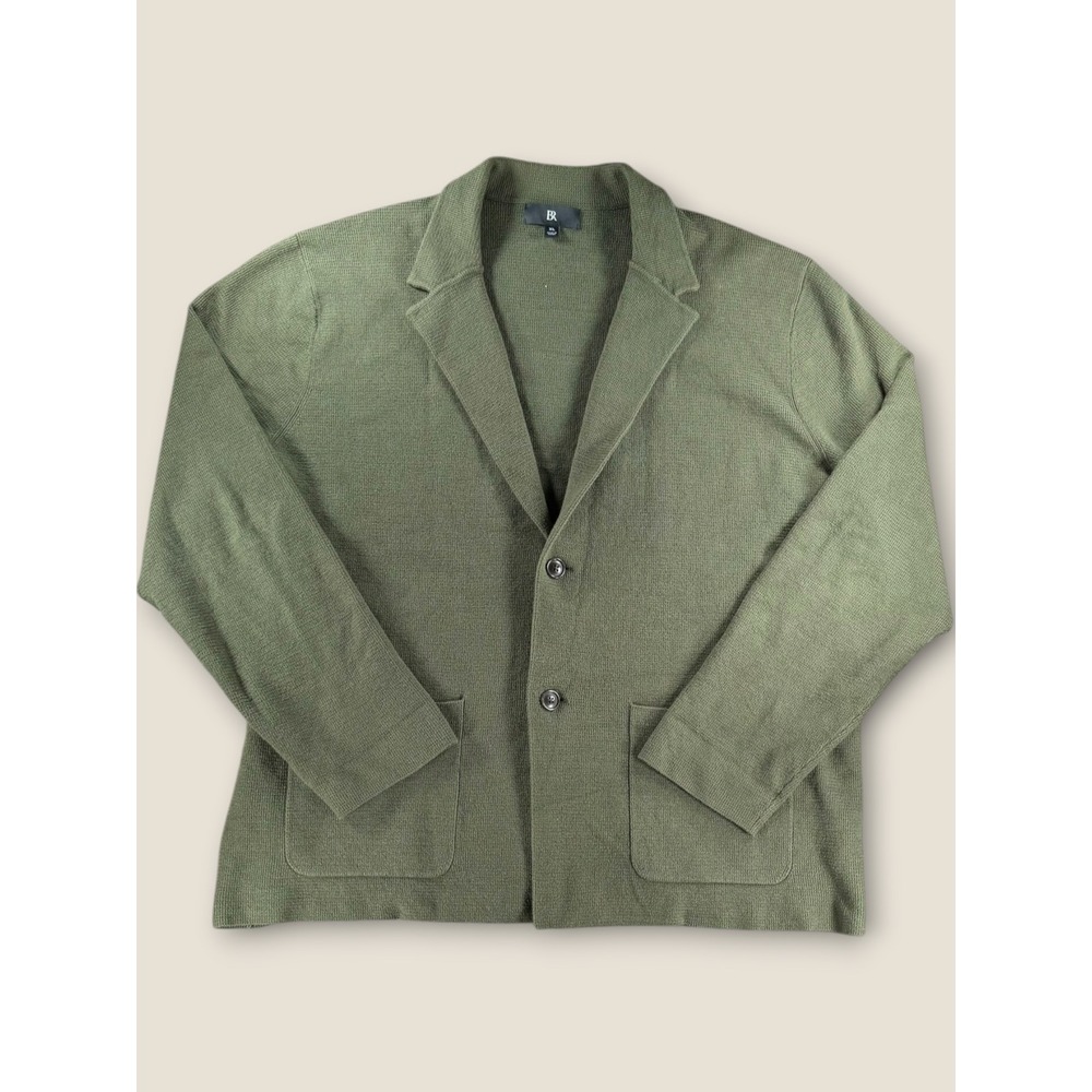 Banana Republic Mens XL Olive Green Timeless Texture Knit Sweater Blazer